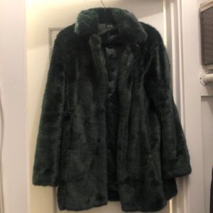 Bardot Faux Fur Coat - Green